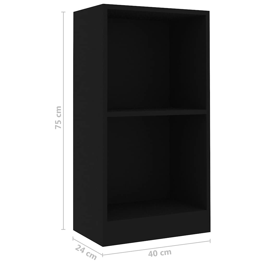 bogreol 40x24x75 cm konstrueret træ sort