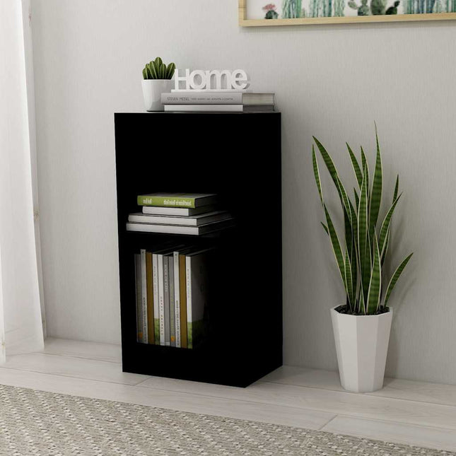 bogreol 40x24x75 cm konstrueret træ sort