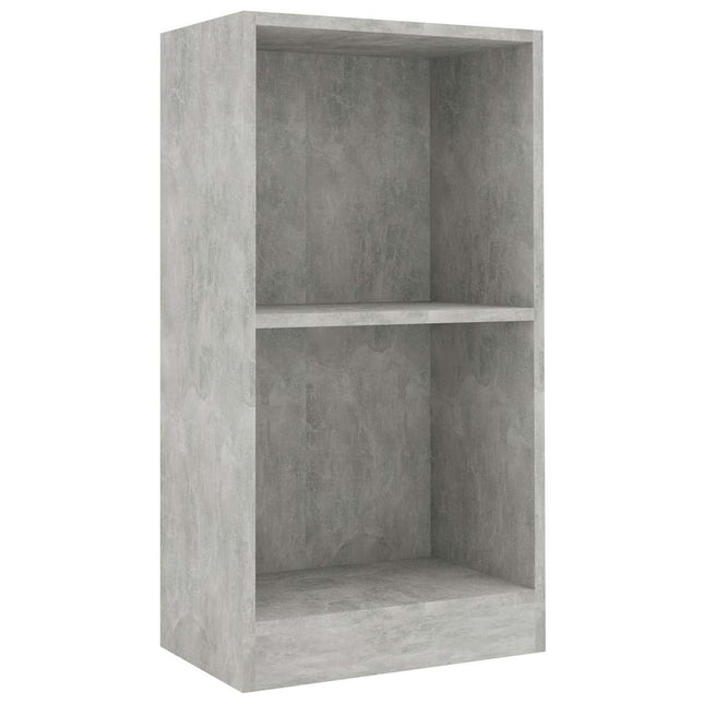 bogreol 40x24x75 cm konstrueret træ betongrå
