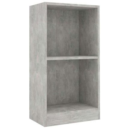 bogreol 40x24x75 cm konstrueret træ betongrå