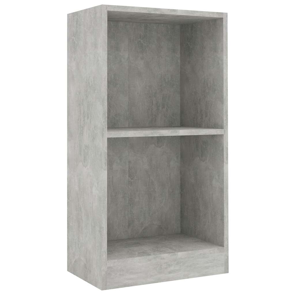 bogreol 40x24x75 cm konstrueret træ betongrå billede