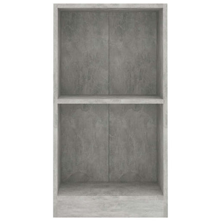 bogreol 40x24x75 cm konstrueret træ betongrå