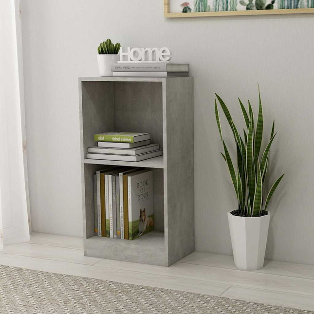 bogreol 40x24x75 cm konstrueret træ betongrå