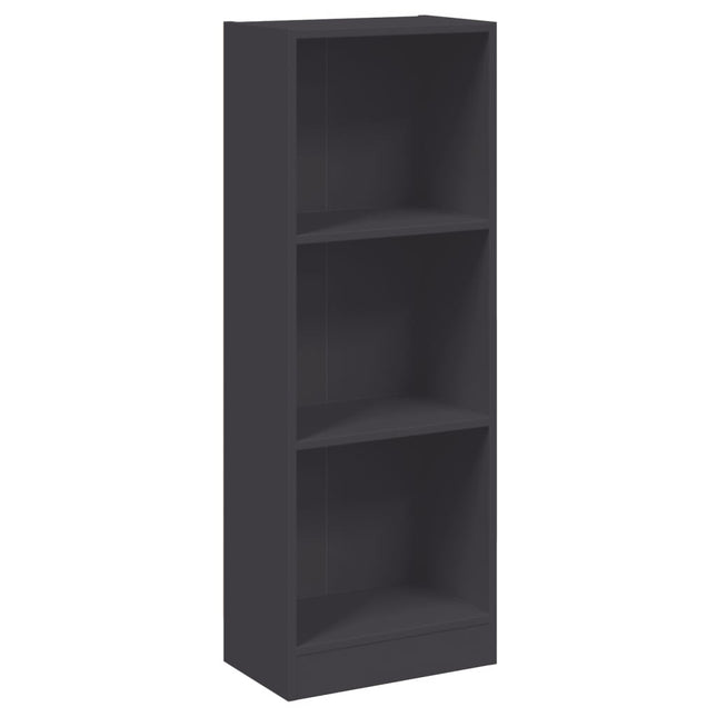 bogreol med 3 hylder 40x24x109 cm konstrueret træ grå