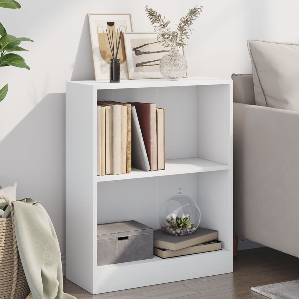 bogreol 60x24x76 cm konstrueret træ hvid billede