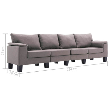 Sofa Gråbrun 4-personers Stof