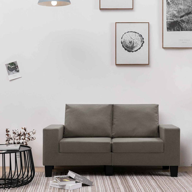 Sofa Gråbrun 2-sædet Stof