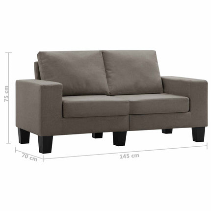 Sofa Gråbrun 2-sædet Stof