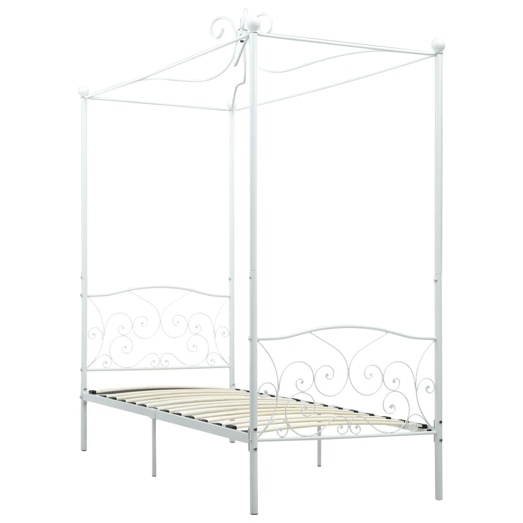 sengestel til himmelseng 90 x 200 cm metal hvid