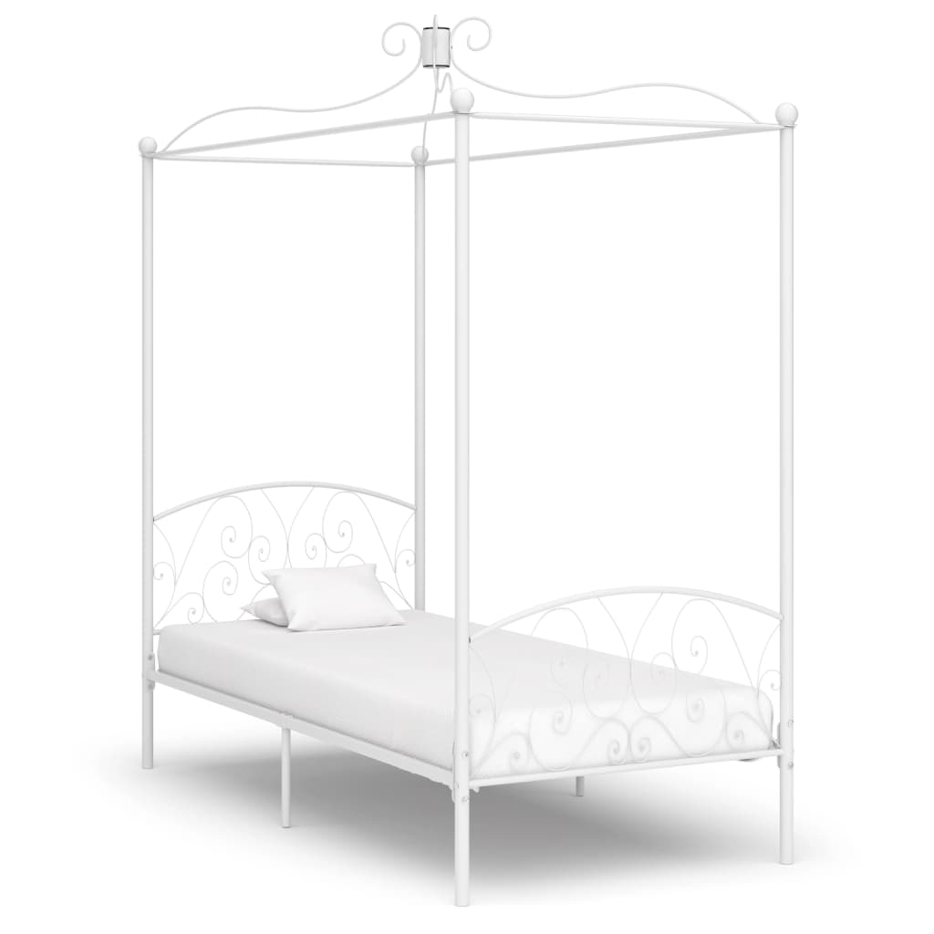 sengestel til himmelseng 100 x 200 cm metal hvid