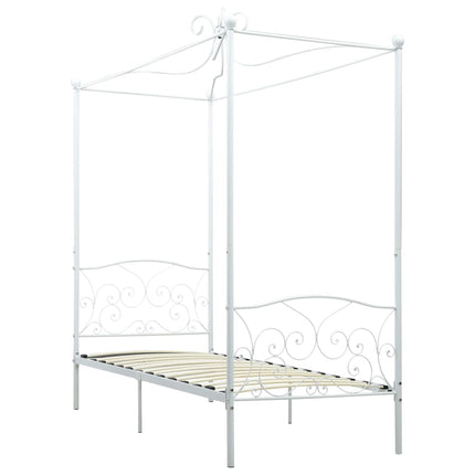 sengestel til himmelseng 100 x 200 cm metal hvid
