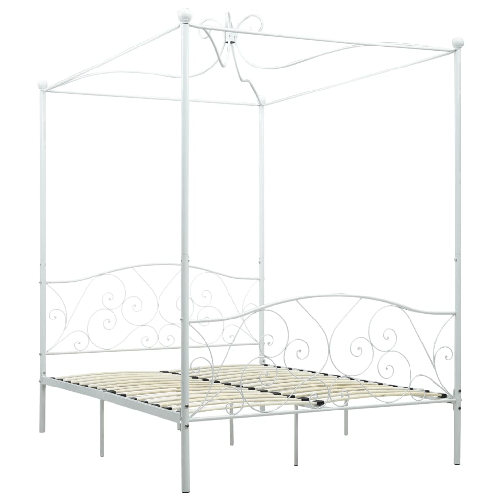 sengestel til himmelseng 120 x 200 cm metal hvid