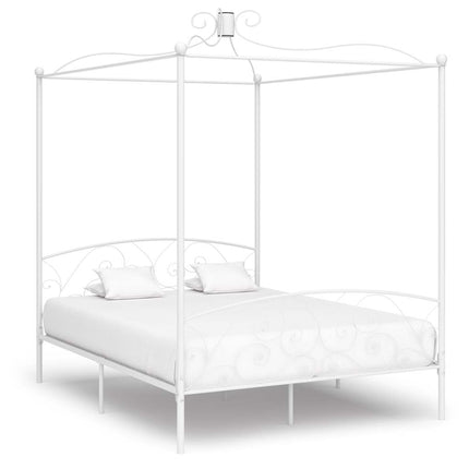 sengestel til himmelseng 180 x 200 cm metal hvid