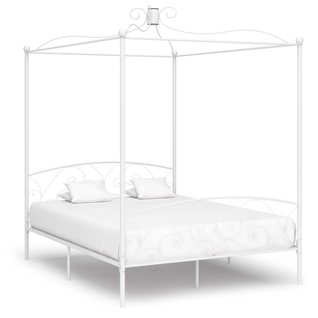 sengestel til himmelseng 180 x 200 cm metal hvid