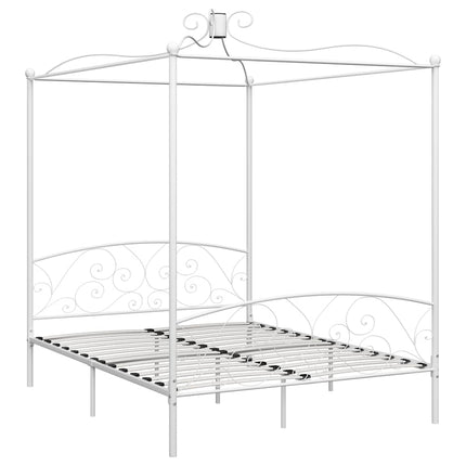 sengestel til himmelseng 180 x 200 cm metal hvid