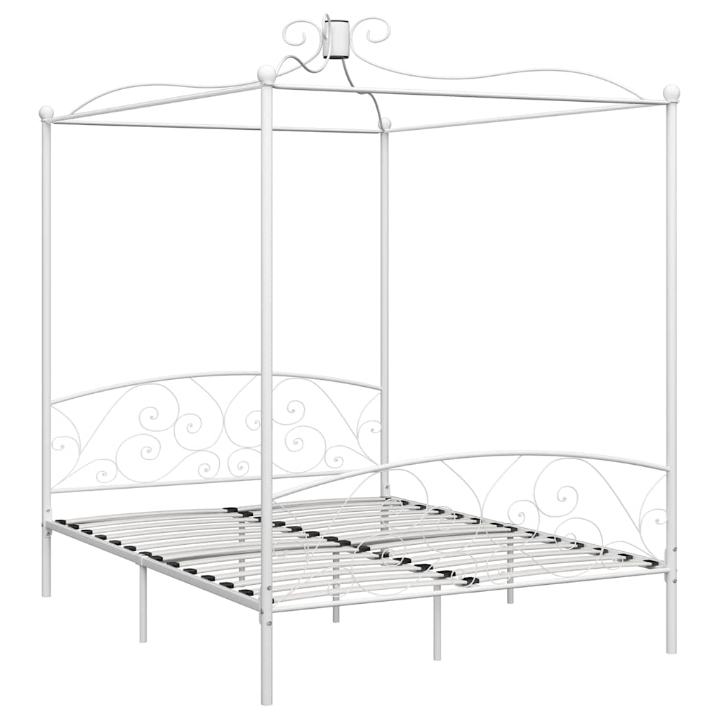 sengestel til himmelseng 180 x 200 cm metal hvid