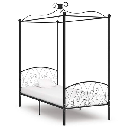 sengestel til himmelseng 100 x 200 cm metal sort