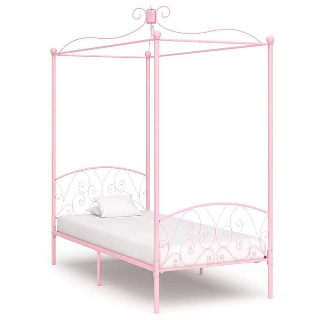 sengestel til himmelseng 100 x 200 cm metal pink
