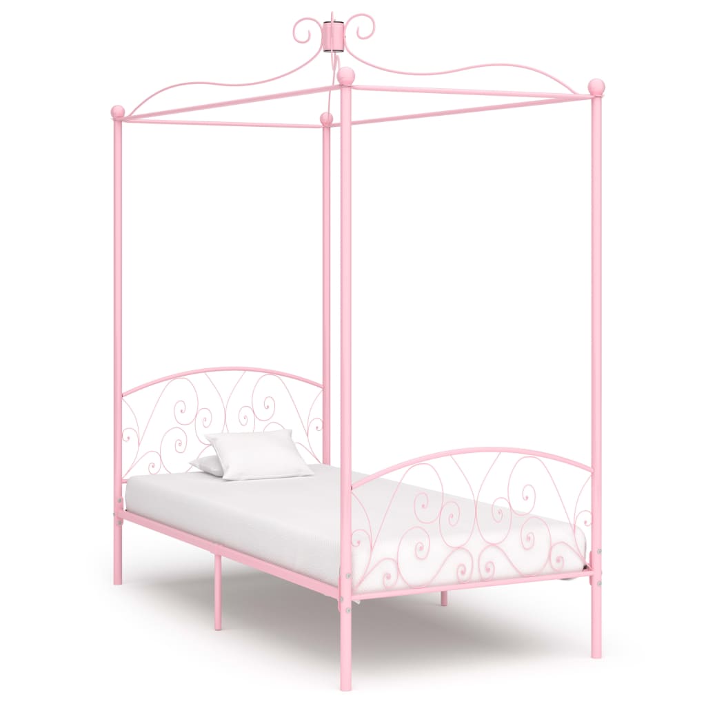 sengestel til himmelseng 100 x 200 cm metal pink