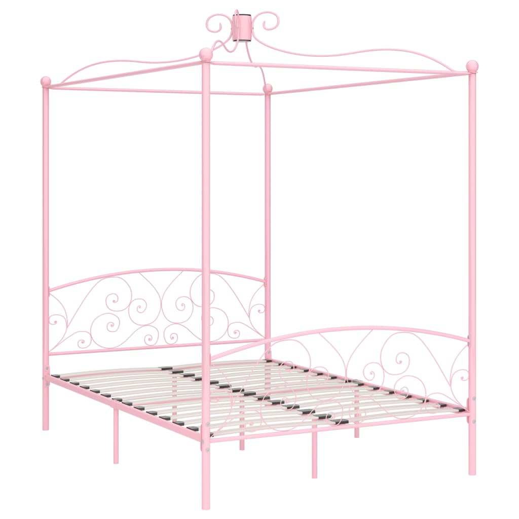 sengestel til himmelseng 120 x 200 cm metal pink