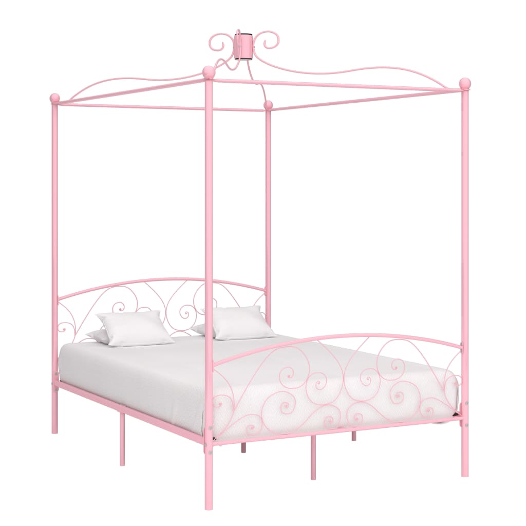 sengestel til himmelseng 140 x 200 cm metal pink