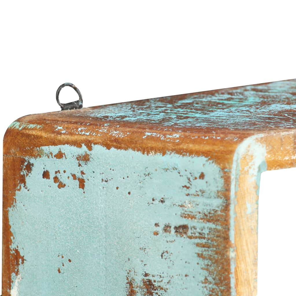 væghylder 3 dele kubeformede massivt genanvendt træ