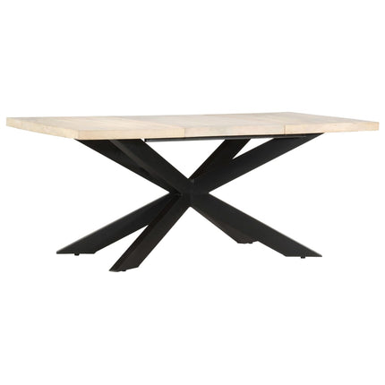 spisebord 180 x 90 x 76 cm massivt afbleget mangotræ
