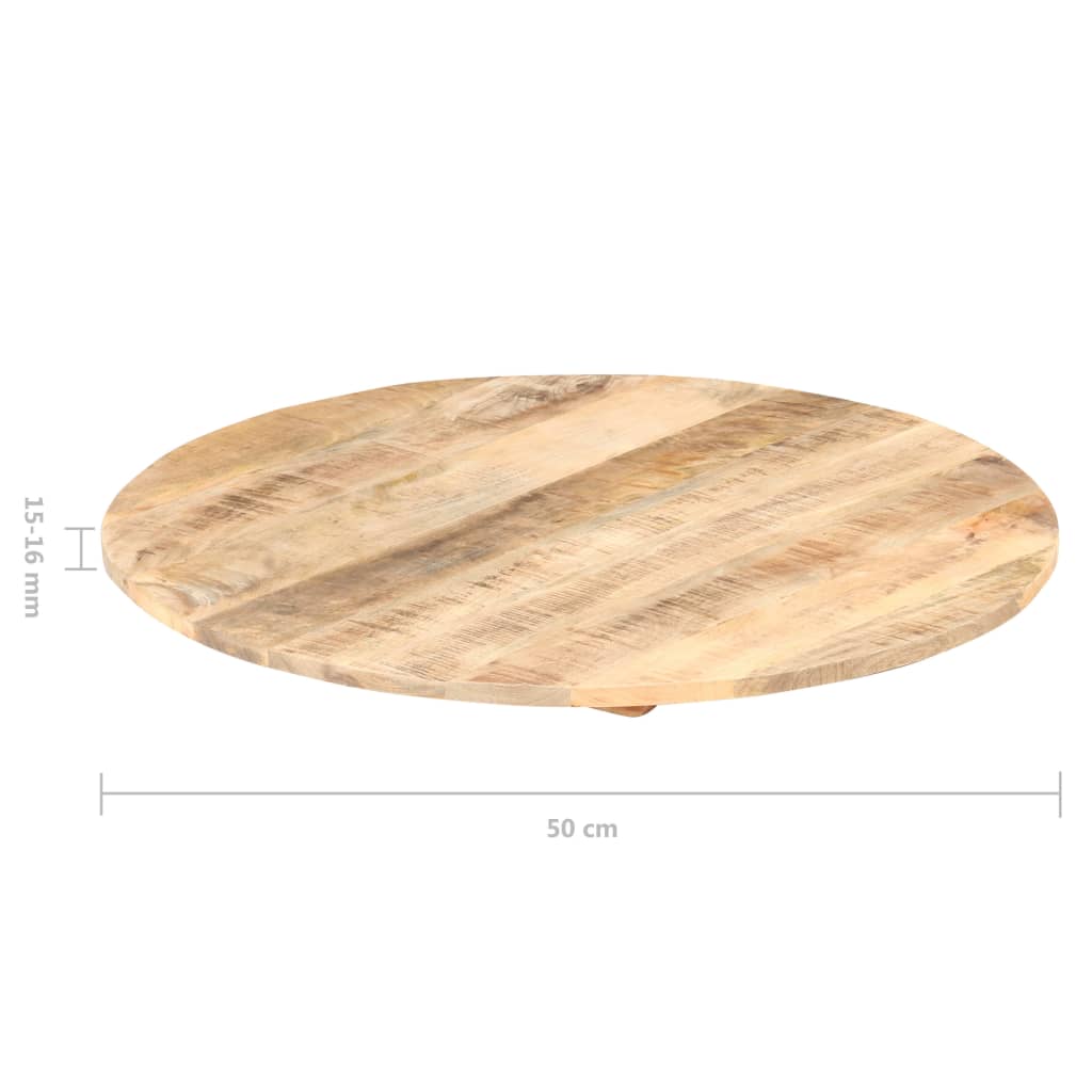 bordplade 15-16 mm rund 50 cm massivt mangotræ