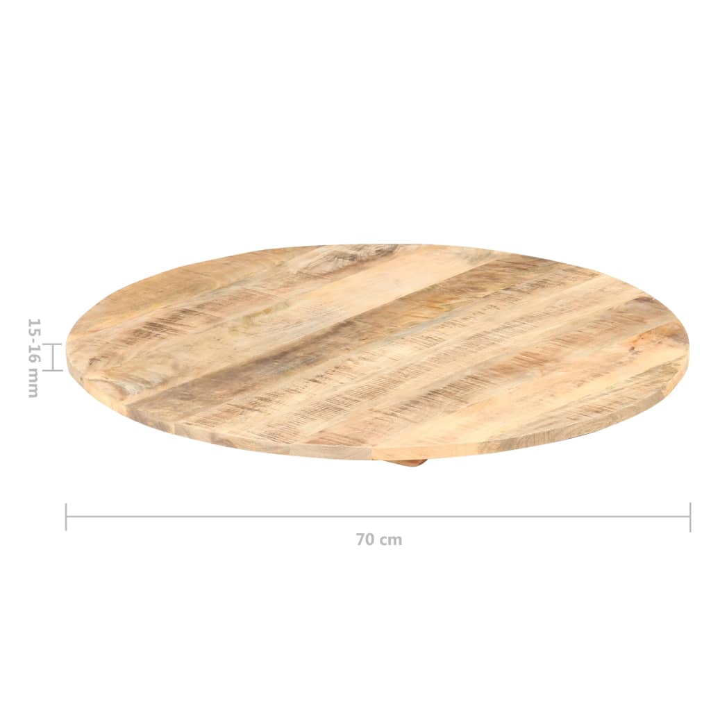 bordplade 15-16 mm rund 70 cm massivt mangotræ