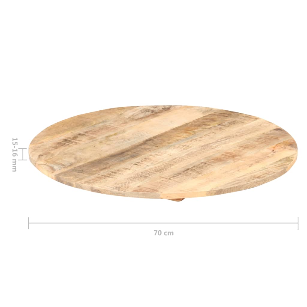 bordplade 15-16 mm rund 80 cm massivt mangotræ