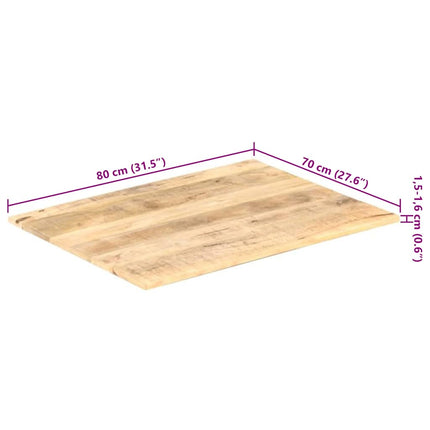 bordplade 15-16 mm 80x70 cm massivt mangotræ