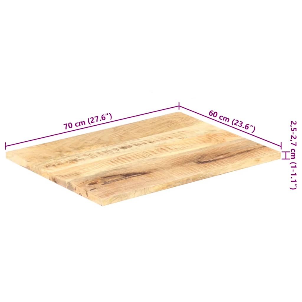 bordplade 25-27 mm 70x60 cm massivt mangotræ