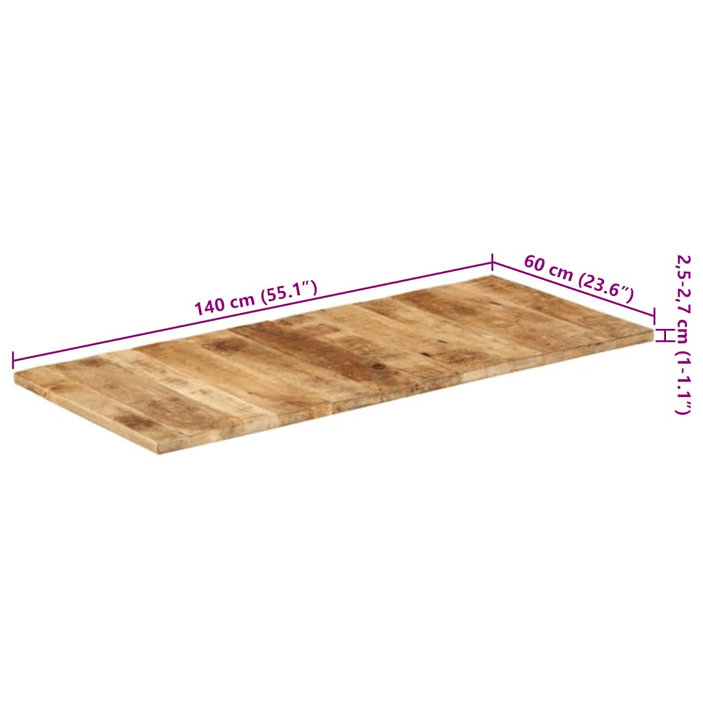 bordplade 25-27 mm 140x60 cm massivt mangotræ