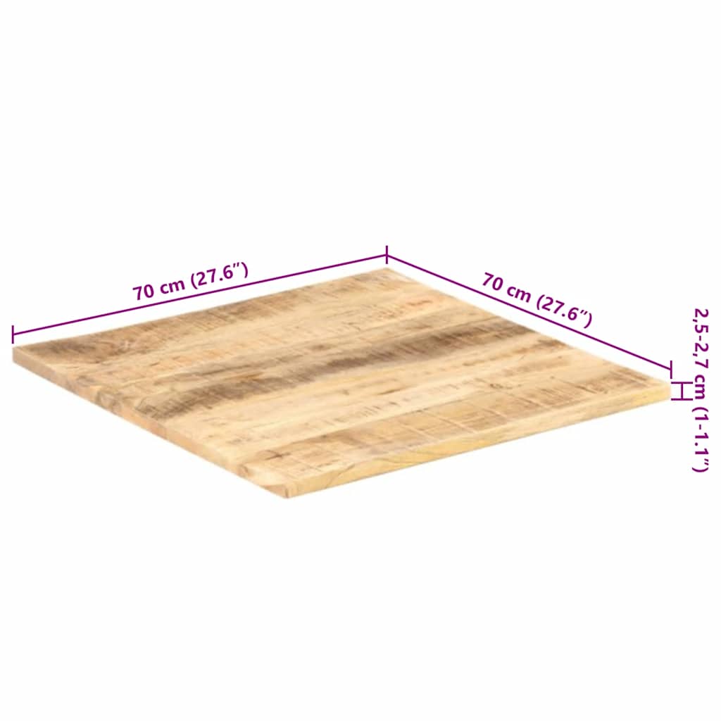 bordplade 25-27 mm 70x70 cm massivt mangotræ