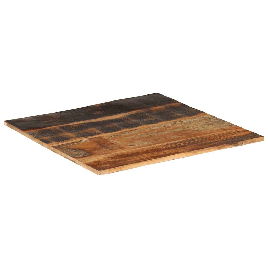 firkantet bordplade 70x70 cm 15-16 mm massivt genbrugstræ