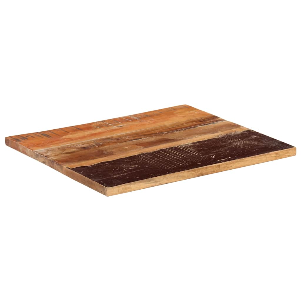 bordplade 60x70 cm 25-27 mm rektangulær massivt genbrugstræ
