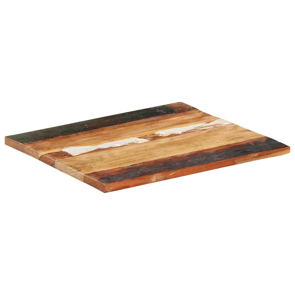 bordplade 60x70 cm 25-27 mm rektangulær massivt genbrugstræ