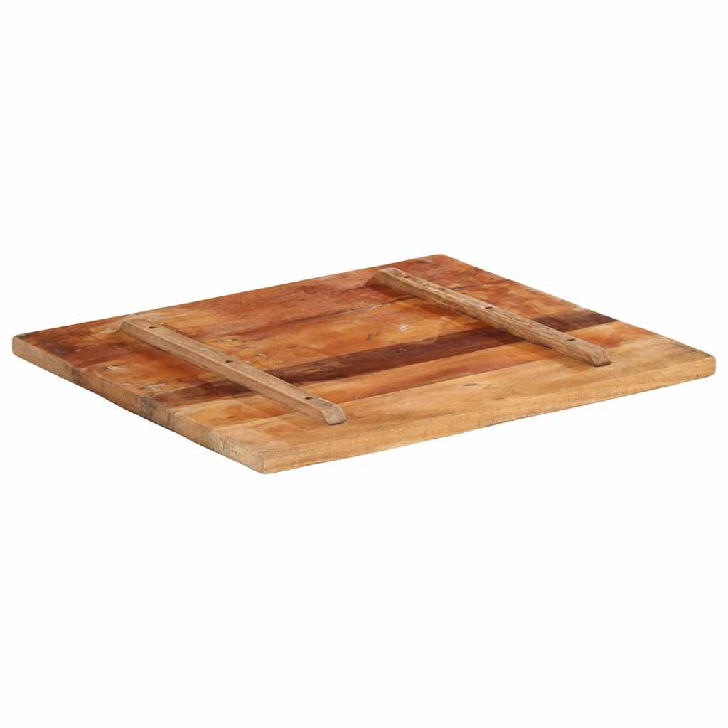 bordplade 60x70 cm 25-27 mm rektangulær massivt genbrugstræ