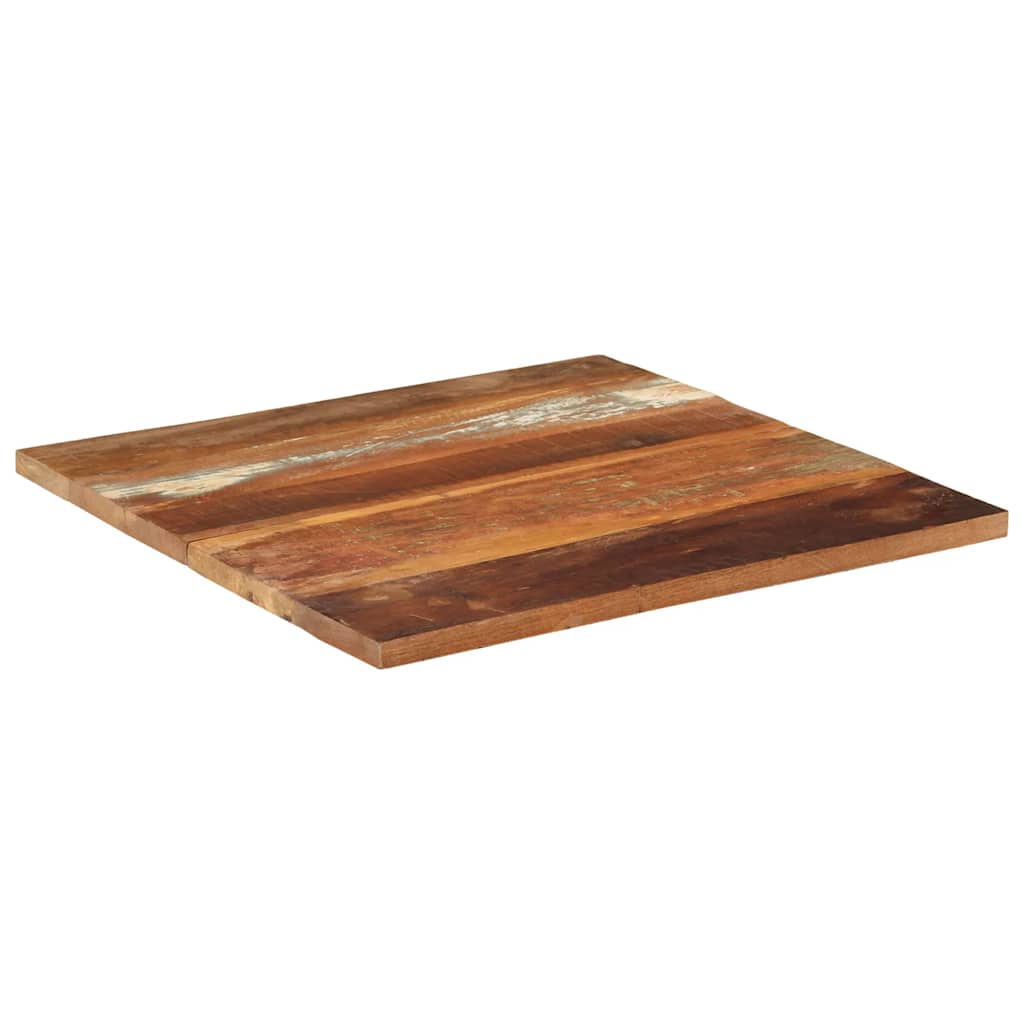 firkantet bordplade 70x70 cm 25-27 mm massivt genbrugstræ