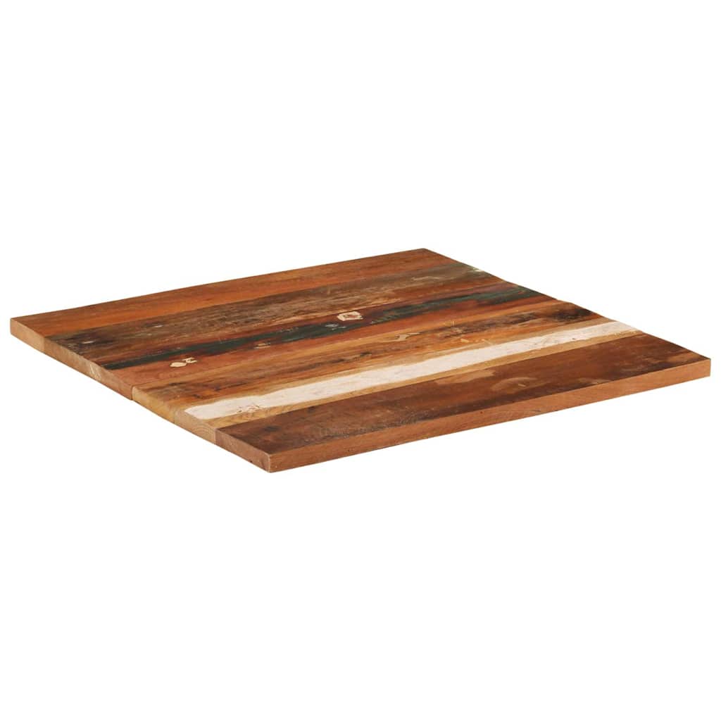firkantet bordplade 70x70 cm 25-27 mm massivt genbrugstræ