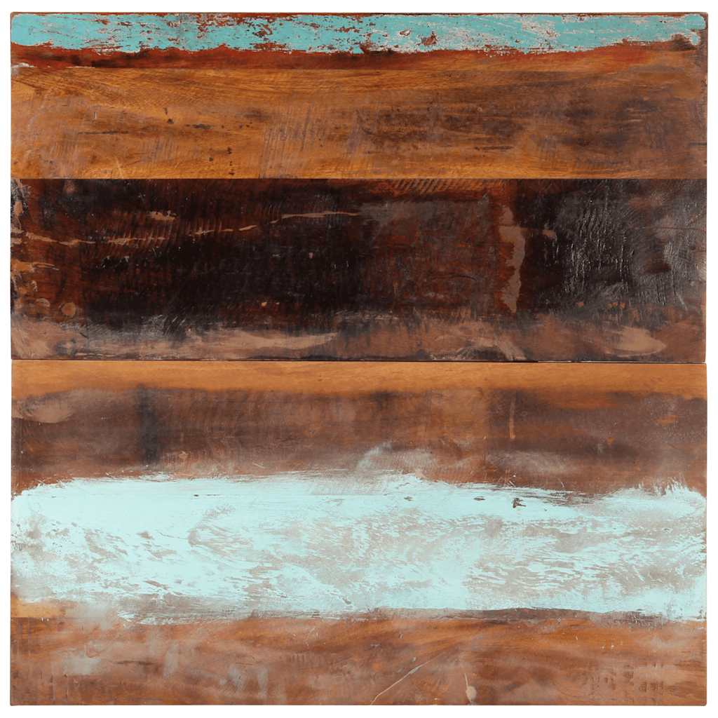 bordplade 80x80 cm 25-27 mm firkantet massivt genbrugstræ billede