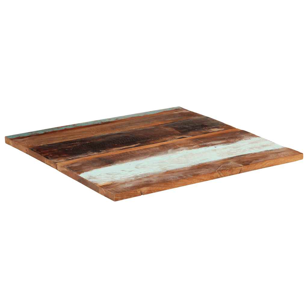bordplade 80x80 cm 25-27 mm firkantet massivt genbrugstræ