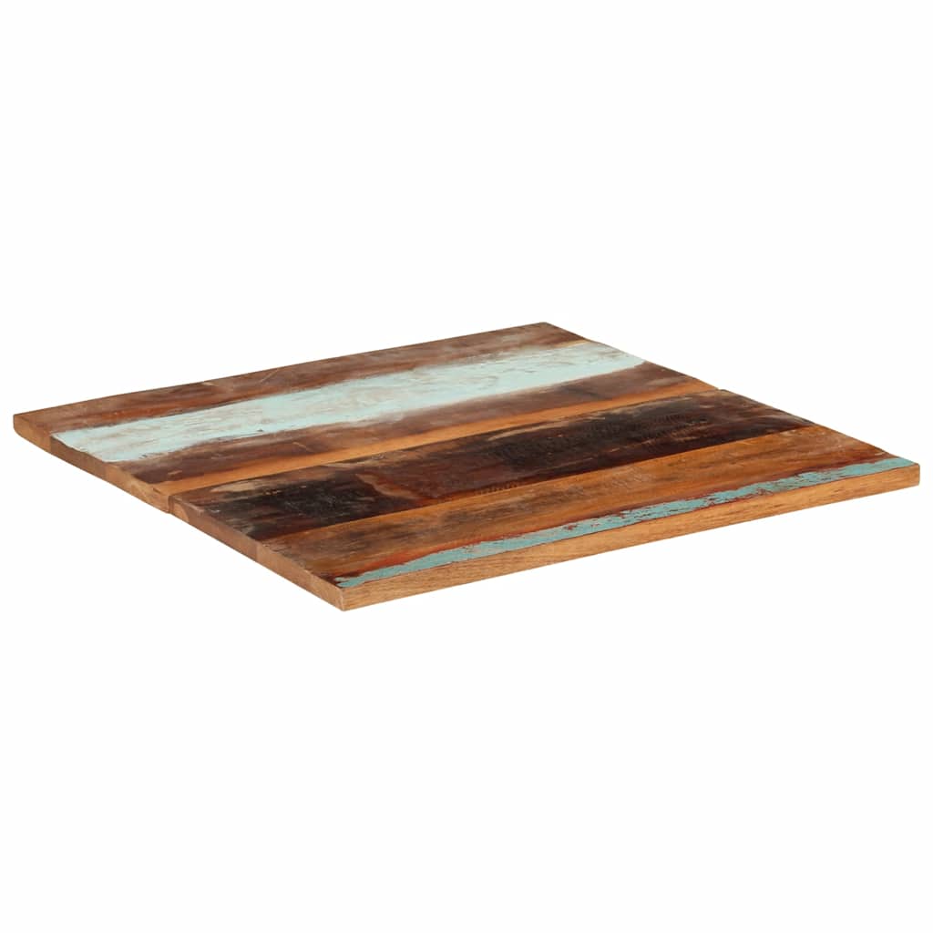 bordplade 80x80 cm 25-27 mm firkantet massivt genbrugstræ