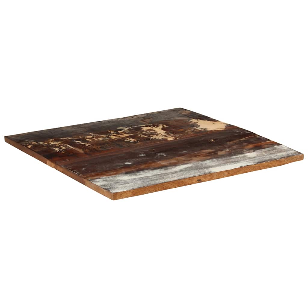 bordplade 80x80 cm 25-27 mm firkantet massivt genbrugstræ
