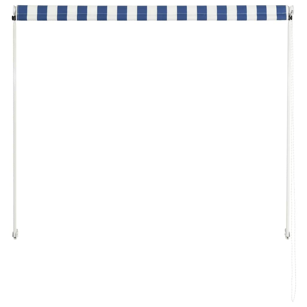 foldemarkise 100x150 cm blå og hvid