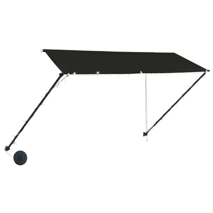 foldemarkise med LED 300x150 cm antracitgrå