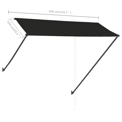 foldemarkise med LED 300x150 cm antracitgrå