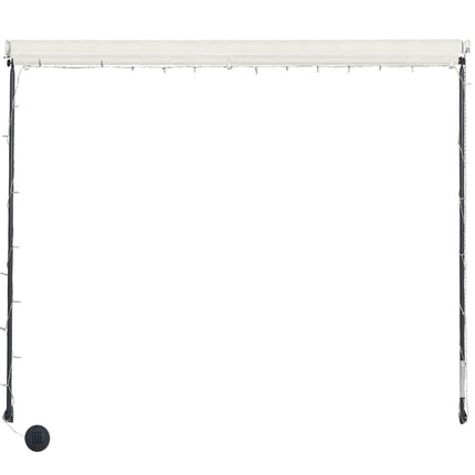 foldemarkise med LED 300x150 cm cremefarvet