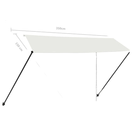 foldemarkise med LED 350x150 cm cremefarvet