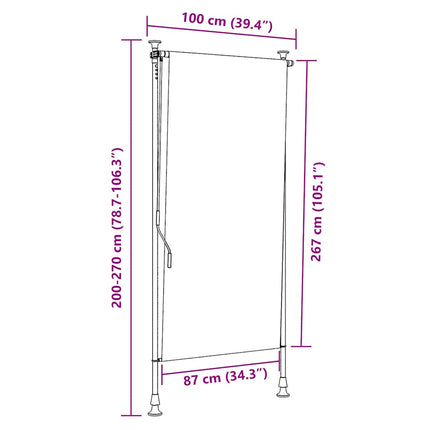 udendørs rullegardin 100x270 cm antracitgrå